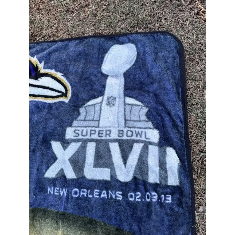 Baltimore Ravens Super Bowl XLVII Champions Blanket New‎ Orleans 2013 Super Bowl